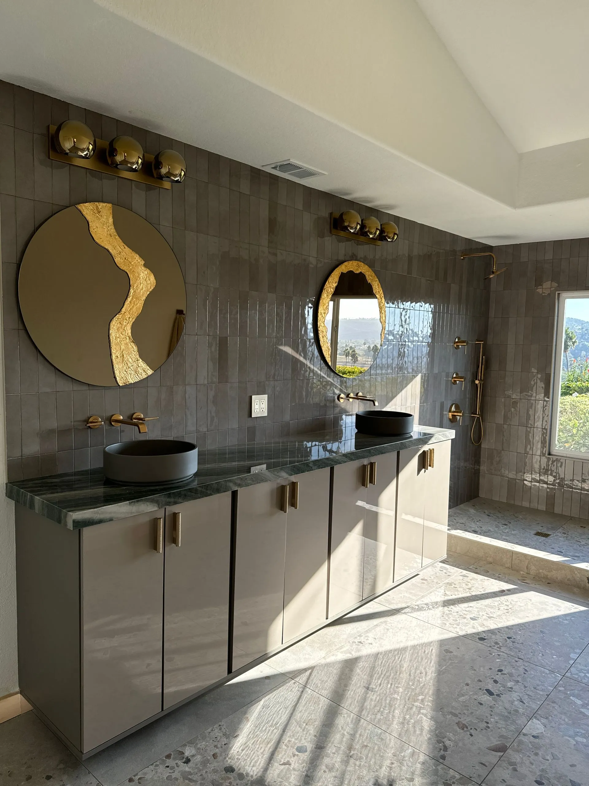 Luxury bath with gold mirrors