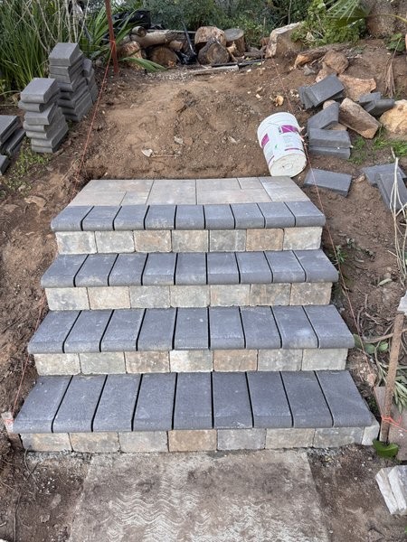 Custom paver steps