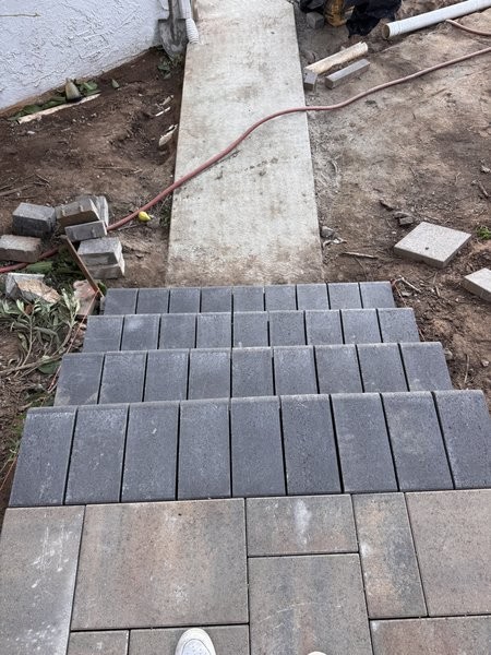 Paver walkway installation